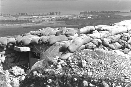 The Syrian "Amrat Az Adin" fortified position overlooking Kibbutz Ha'on on the Sea of Galilee. -GPO 08/05/1967
