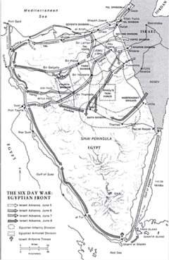 Map: The battle in the Sinai